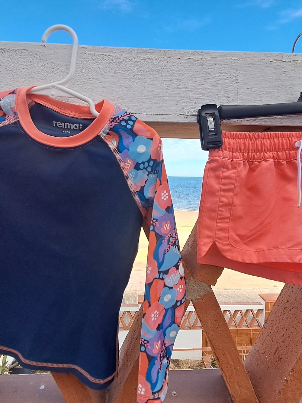 Reima Kids Navy & Coral Floral Rash Guard Set